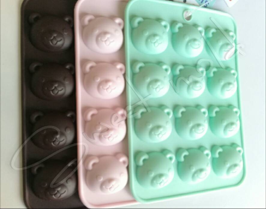 พิมพ์ซิลิโคน แม่พิมพ์หมี12ช่อง ขนาด10-15กรัม