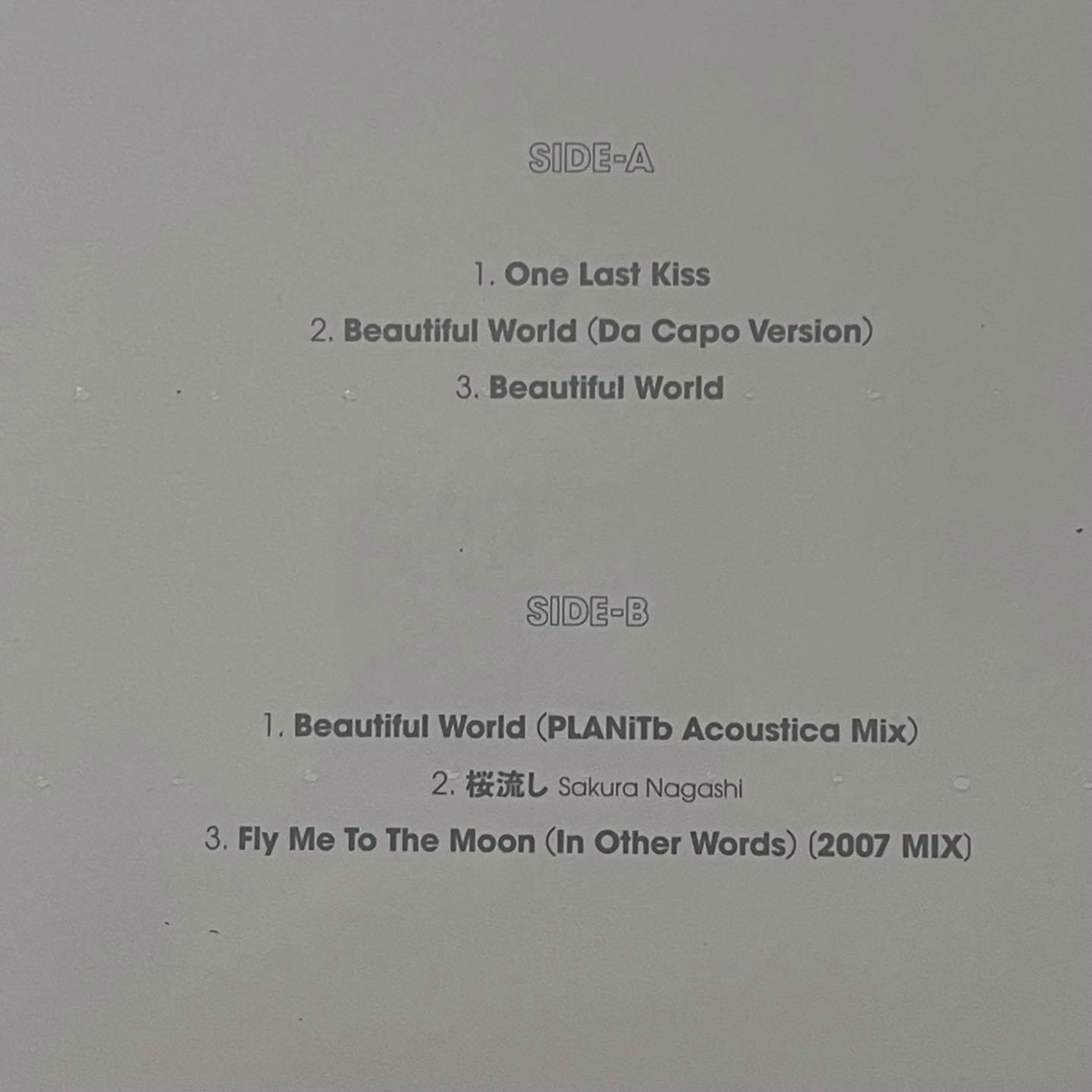 แผ่นเสียง Hikaru Utada* – One Last Kiss **Clear Vinyl แผ่นเสียงมือหนึ่ง ซีล