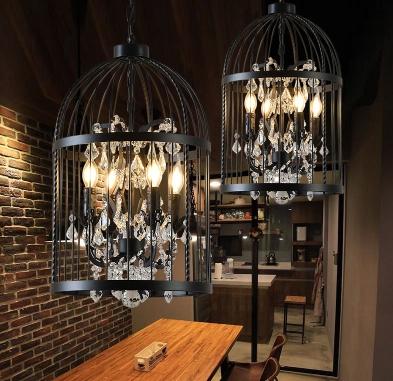 โคมไฟคริสตัลระย้ารูปทรงกรงนก โคมไฟเพดาน โคมไฟ led โคมไฟตกเเต่งบ้าน โคมไฟประดับตกเเต่งเพดาน โคมไฟเชิงเทียน สวยงามหรูหรา สไตล์โมเดริ์น วินเทจ เเถมฟรี !! หลอดไฟ เเสง warmwhite [ crytal chandelier light ]