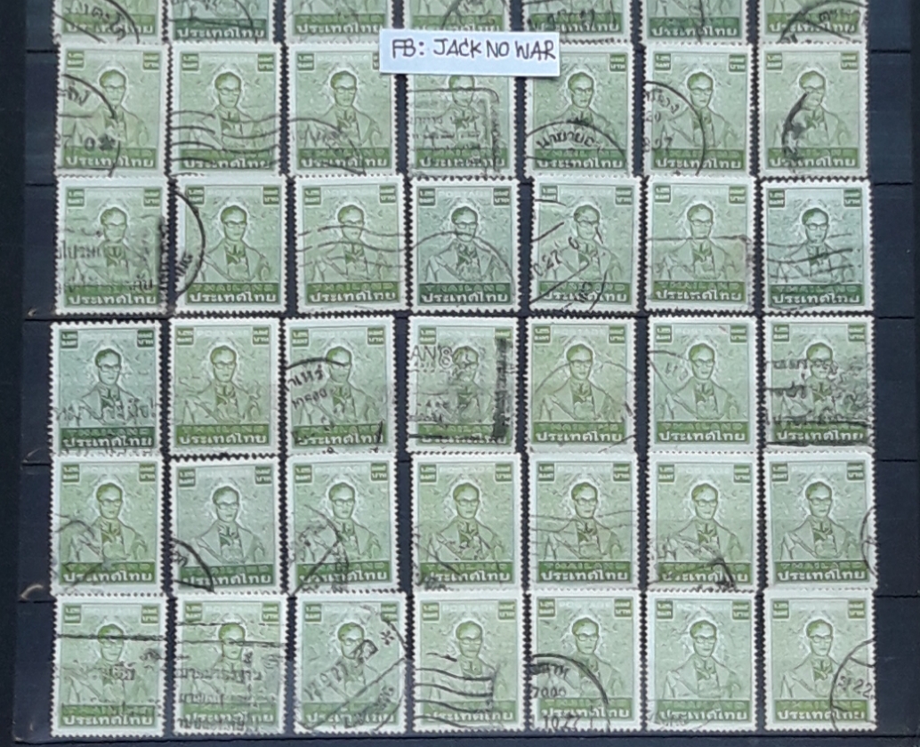 s3374-แสตมป์พระรูป ในหลวง รัชกาลที่ 9 ชุด7 ยังไม่ใช้ 5 ดวง + หน้าดวง 1.25 บาท ช่วงปี 2524-27 จำนวน 63 ดวง ใช้แล้ว ราคาเบา น่าสะสมครับ