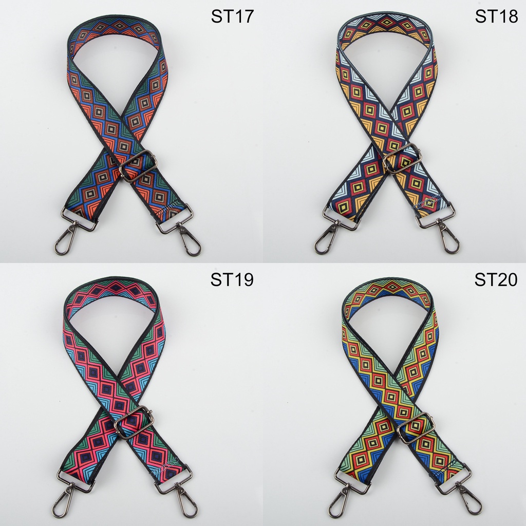 สายสะพายกระเป๋าอย่างดี อะไหล่โลหะ สีเงินดำพรีเมี่ยม (Black Silver) ขนาดหน้ากว้าง 1.5 นิ้ว