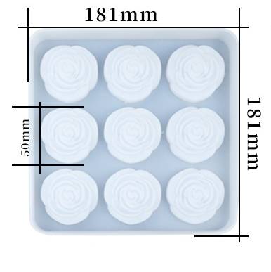 แม่พิมพ์ดอกกุหลาบ 9ช่อง ขนาด20กรัม : 007638