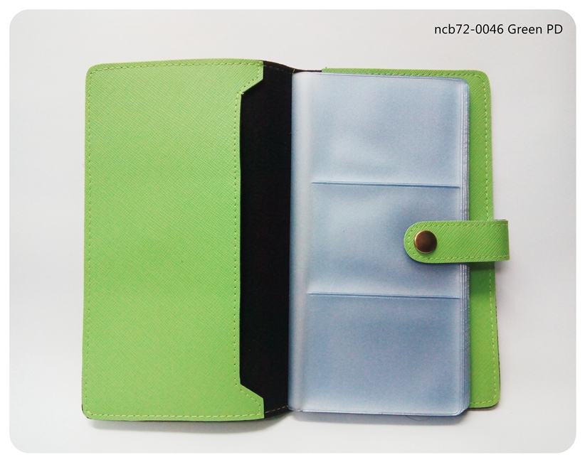 (ncb72-801-10) กระเป๋าใส่นามบัตร (72 ใบ) สีเขียว PD