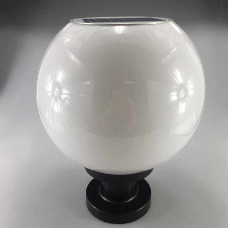 รุ่นใหม่ 2 IN 1 โคมไฟหัวเสาโซล่าเซลล์ รูปทรงกลม มี 2 เเสงในโคมเดียว