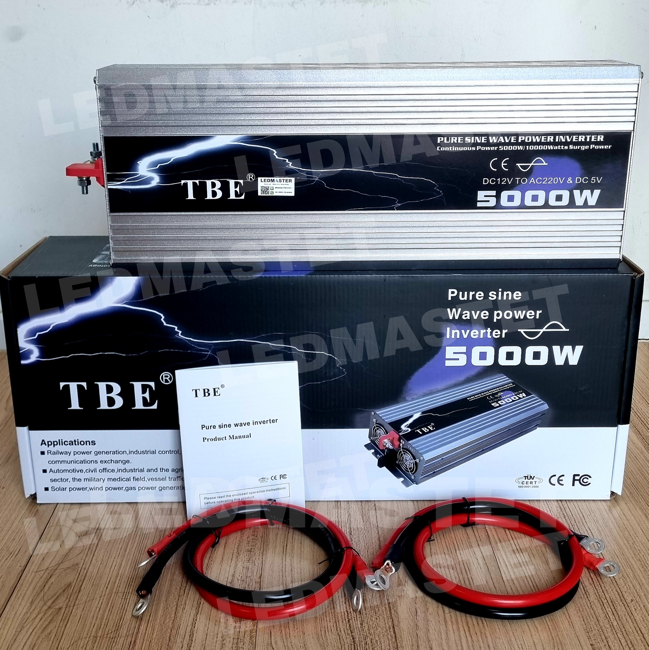 📢โปร1เเถม1📢เเท้ 100% อินเวอร์เตอร์เพียวซายเวฟ 5000W ยี่ห้อ TBE ราคาโรงงาน (รุ่นผลิตใหม่ 2022) อินเวอร์เตอร์รถเเห่ เครื่องแปลงไฟเเบต12vเป็น220v