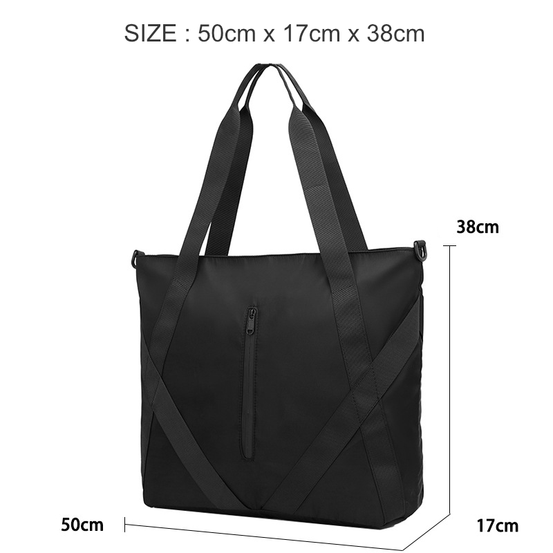 มาใหม่! NY48 กระเป๋าสะพายข้าง กระเป๋าถือ ถุงผ้าลดโลกร้อน สีดำ สวยเท่ ผ้า Nylon กันน้ำ ผู้ชาย ผู้หญิง