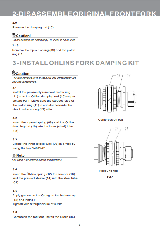 สปริงโช๊คหน้า OHLINS FDK 112 FOR HONDA MONKEY 125 2018-2023