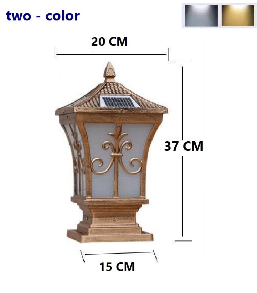[2 IN1 Solar ] Solar outdoor wall lights ! โคมไฟหัวเสาโซล่าเซลล์ รุ่น 2 เเสง เเสง white เเละ เเสง warmwhite ในโคมเดียว body bronze สไตล์โมเดริ์น หรูหรา ทรงสี่เหลี่ยม วัสดุอะลูมิเนียมทนทา โคมไฟหัวเสา Solar โคมไฟพลังงานเเเสงอาทิตย์