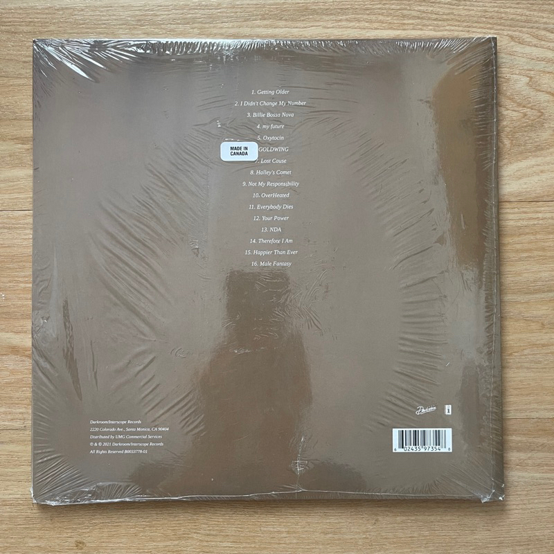 แผ่นเสียง Billie Eilish – Happier Than Ever, 2 x**Black Recycle Vinyl, LP, Album US มือหนึ่ง ซีล