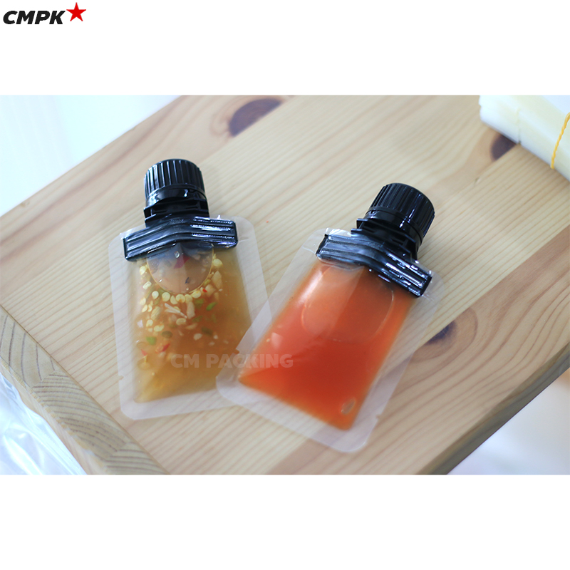 ถุงฝาเกลียวใส่น้ำจิ้ม เยลลี่ น้ำสลัด พลาสติกใสล้วน ทนร้อน แช่แข็งได้ ฝาใหญ่ Big Cap 1.6 CM (100 ใบ)