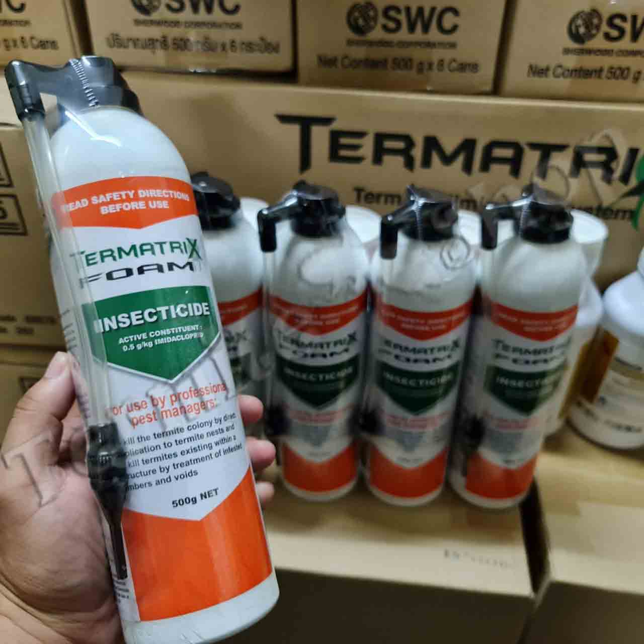 Termatrix Foam โฟมกำจัดปลวก ยากำจัดปลวก แบบโฟม ตราเทอร์แมทริกซ์ ขนาด 500g. (สูตรตายต่อเนื่อง)