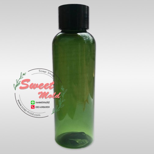 ขวดพลาสติกสีเขียวพร้อมจุกปิดและฝา 100 ml. 20 ชิ้น รหัสสินค้า: 005507