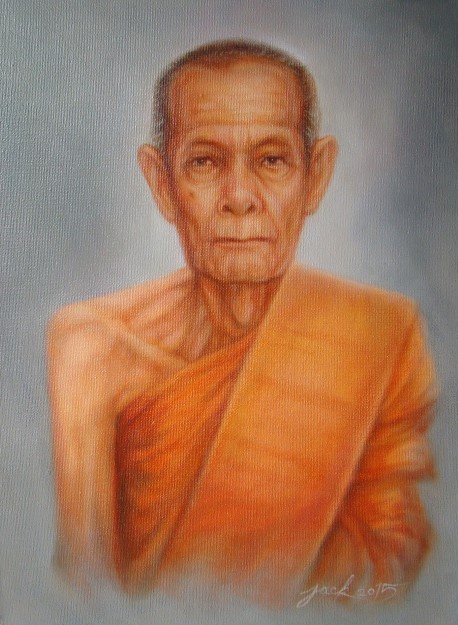 "หลวงปู่โต๊ะ วัดประดู่ฉิมพลี" ภาพวาดสีน้ำมัน งานเพ้นท์บนเฟรมผ้าใบ canvas ขนาด 30 x 40 cm.