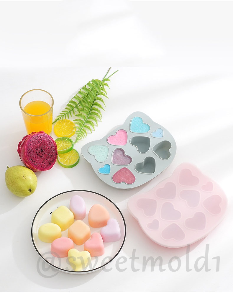 แม่พิมพ์หัวใจพร้อมฝาปิดเจาะรู ขนาด50กรัม