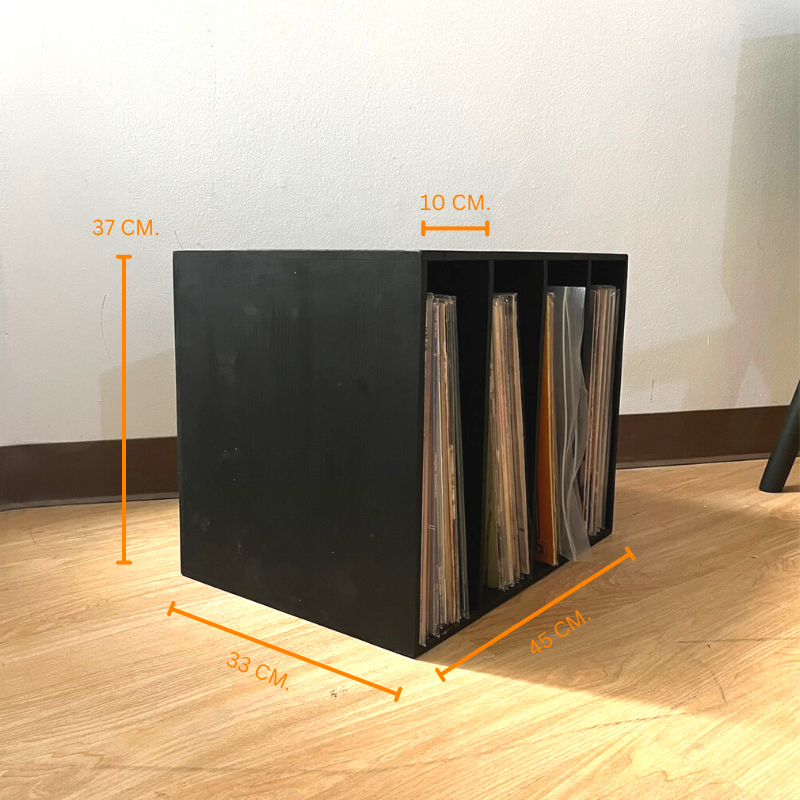 ลังไม้เก็บแผ่นเสียง 4ช่อง, ลังไม้วางแผ่นเสียง สีดำ