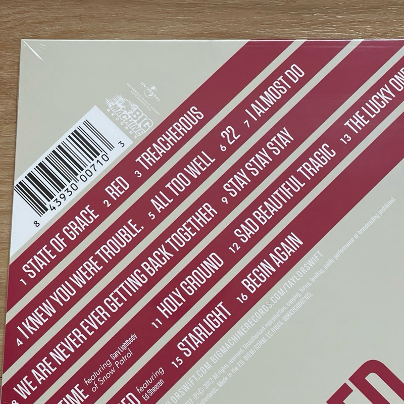 แผ่นเสียง Taylor Swift : Red ,2 × Vinyl, LP, Album ,EU มือหนึ่ง ซีล