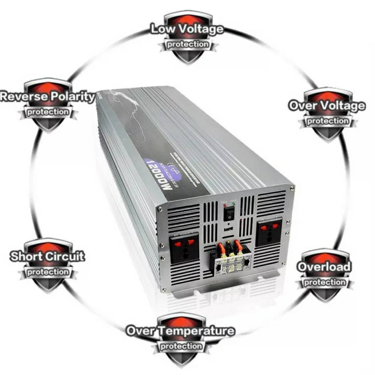 TBE อินเวอร์เตอร์ รุ่น Pure Sine Wave 12000W (DC 12V TO AC 220V) กระเเสไฟบริสุทธิ์ คลื่นไฟนิ่ง เครื่องแปลงไฟรถเป็นไฟบ้าน หม้อแปลงไฟ ตัวแปลงไฟรถ ใช้อุปกรณ์ไฟบ้านได้ในรถ เครื่องเเห่เสียง [แท้ 100 %]