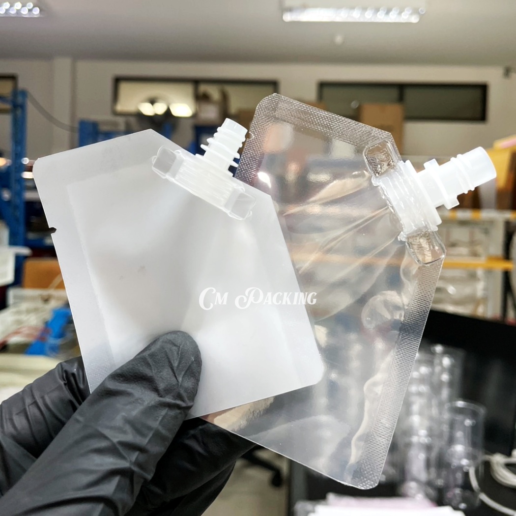 ซองซีลติดจุก ซองแบ่งครีม บรรจุทางก้นถุง (100ใบ) มีจุกให้เลือกหลายแบบ ราคาประหยัด