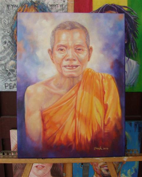 ภาพวาดสีน้ำมัน หลวงพ่อคูณ ปริสุทโธ ขนาด 30x40 cm.งานเพ้นท์บนผ้า canvas เป็นงานต้นแบบ มีชิ้นเดียวครับ