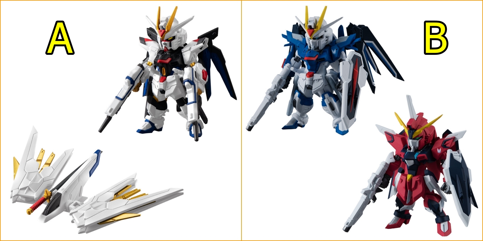Fw Gundam Converge Seed Freedom Revive MIGHTY STRIKE FREEDOM & RISING FREEDOM & IMMORTAL JUSTICE