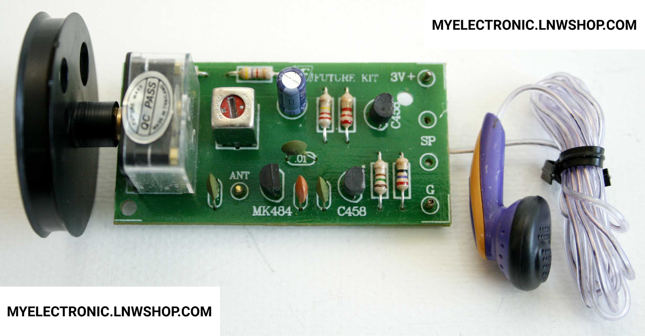 ชุดลงปริ้นFA709วงจรวิทยุAMแบบง่ายพร้อมหูฟัง(ประกอบลงPCBแล้ว)