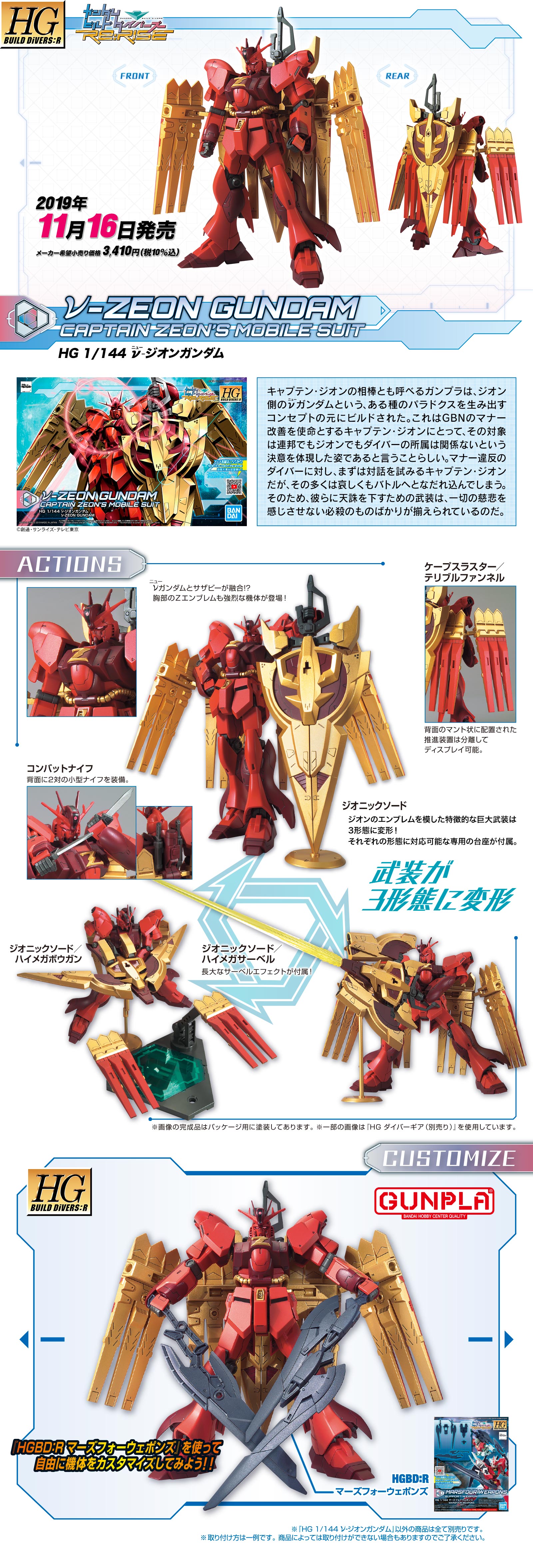 HGBD:R 1/144 Nu-Zeon Gundam V-Zeon Gundam