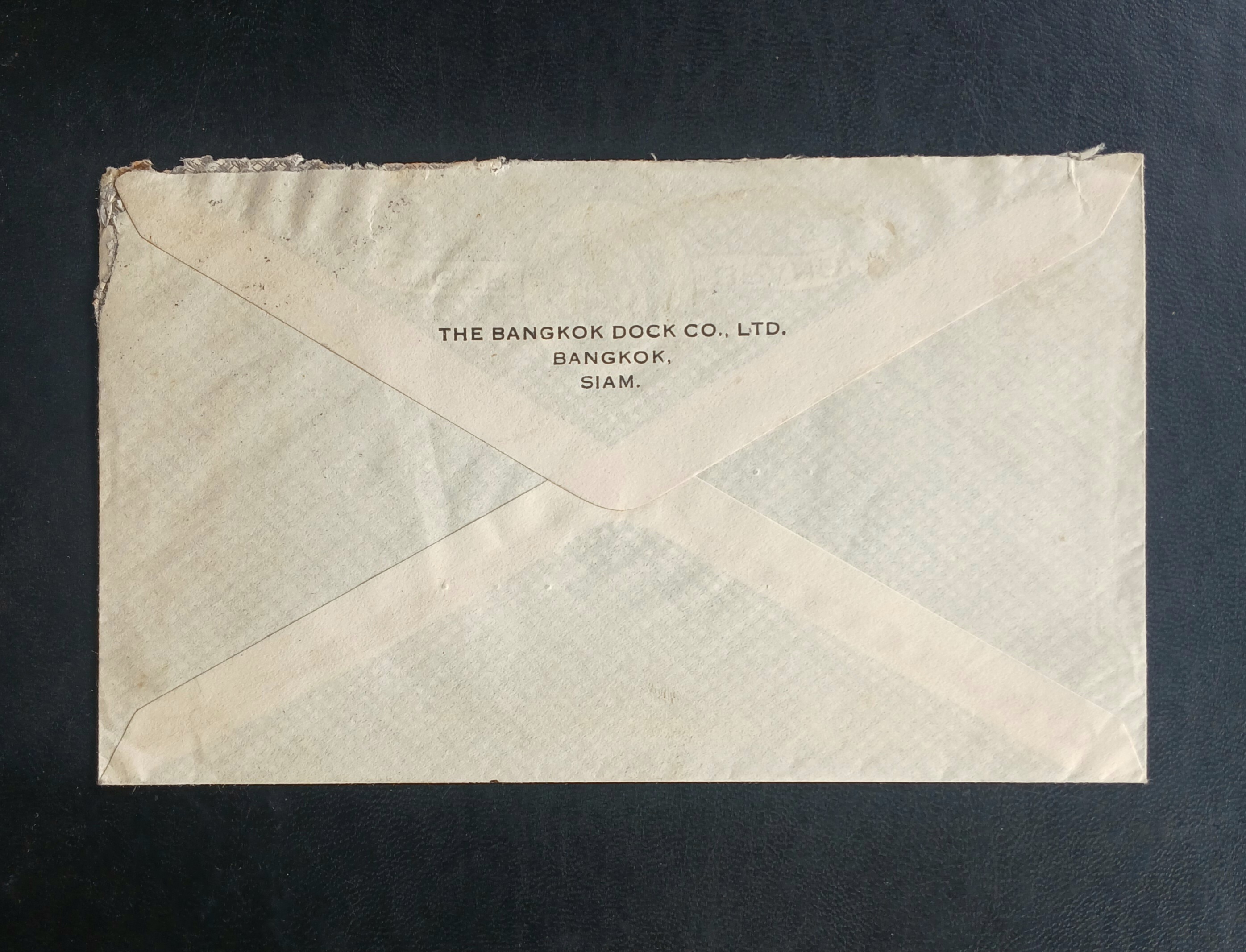 ซองจดหมายเก่า BANGKOK, SIAM - Ohio, U.S.A ติดแสตมป์พระรูป ร.7 ประชาธิปก ปี 2471 มีตราประทับ ไปรษณีย์กลาง 1937 พ.ศ.2480