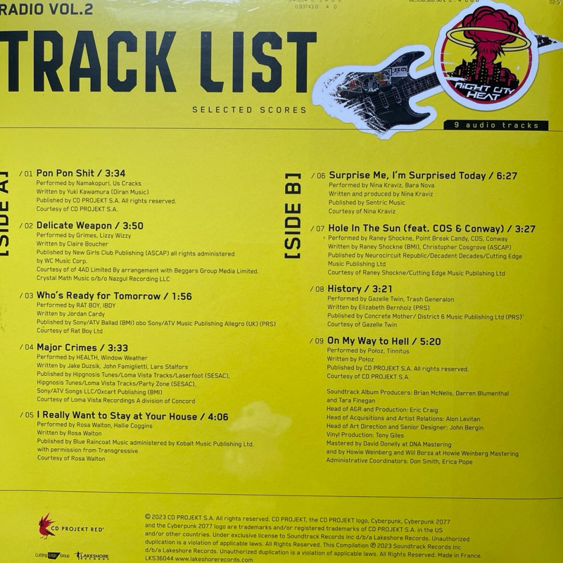 แผ่นเสียง Various - Cyberpunk 2077 Radio OST Vol. 2 ,Vinyl, LP, Album, Compilation, Yellow มือหนึ่ง ซีล
