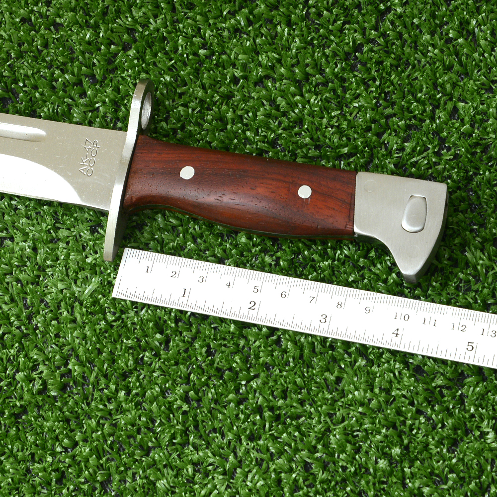 AK-210 มีดเดินป่า แคมปิ้ง ใบมีดสแตนเลส ซองหนัง PU สีน้ำตาลอ่อน 2 350 กรัม Brown 24 inch.