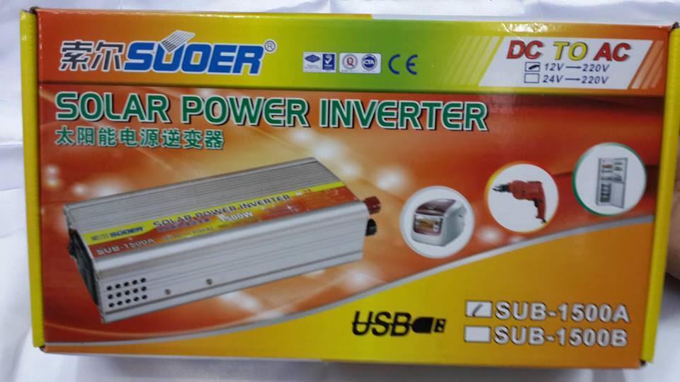INVERTERอินเวอร์เตอร์แปลงไฟ12VDCเป็นไฟ220VAC 1500W