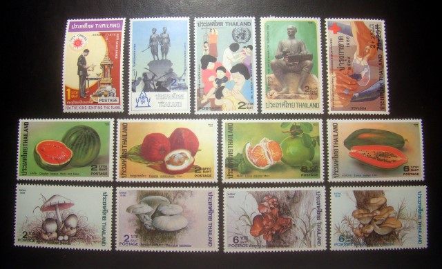 ((--ยังไม่ใช้--)) s2841-แสตมป์ในหลวง ร.9 ชุดเอเชี่ยนเกมส์ ครั้งที่ 6 (ชุด 2) ปี 2513 + แสตมป์ 6 ชุด ปี 2528-29 ยังไม่ใช้ ราคาเบา น่าสะสมครับ