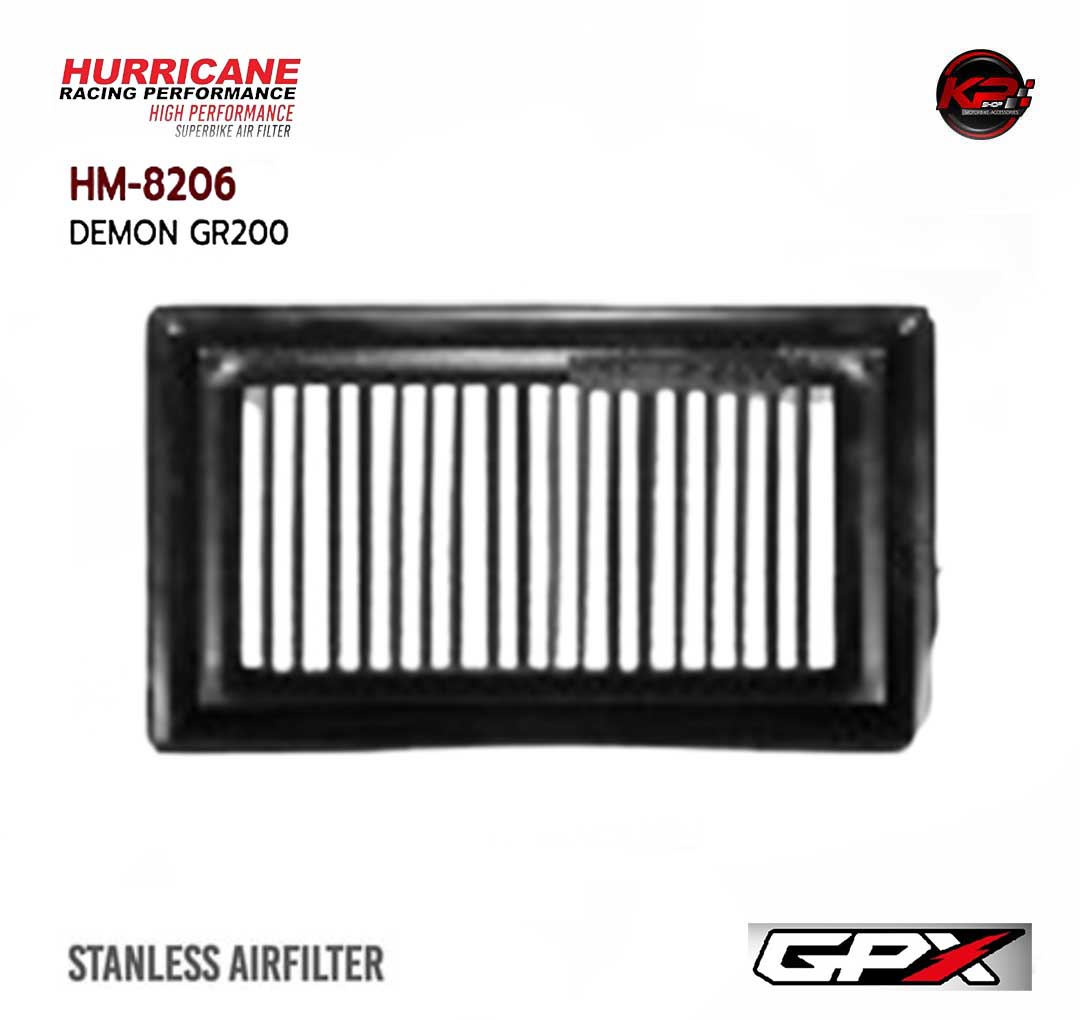 กรองอากาศ HURRICANE FOR GPX DEMON GR200 (STANLESS) HM8206