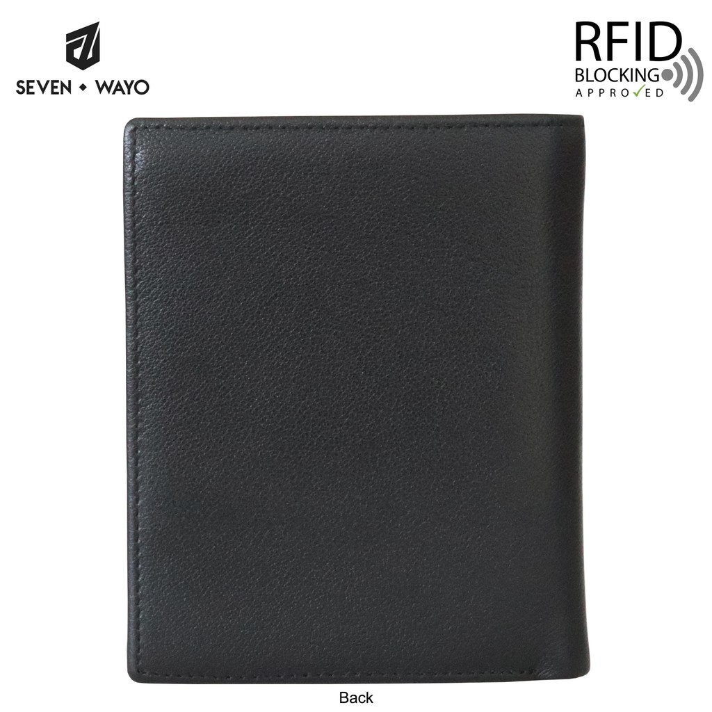 ลดล้างสต๊อค SEVEN WAYO SW01 กระเป๋าสตางค์ผู้ชาย ใบสั้น หนังแท้ แนวตั้ง ดำ | น้ำตาล สวยๆ ลดราคา