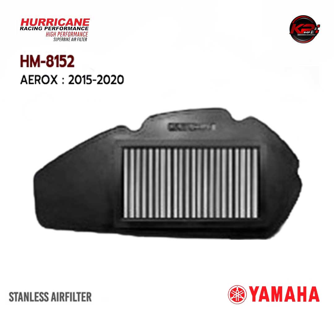 กรองอากาศ HURRICANE FOR YAMAHA AEROX 2015-2020 (STANLESS) HM8152