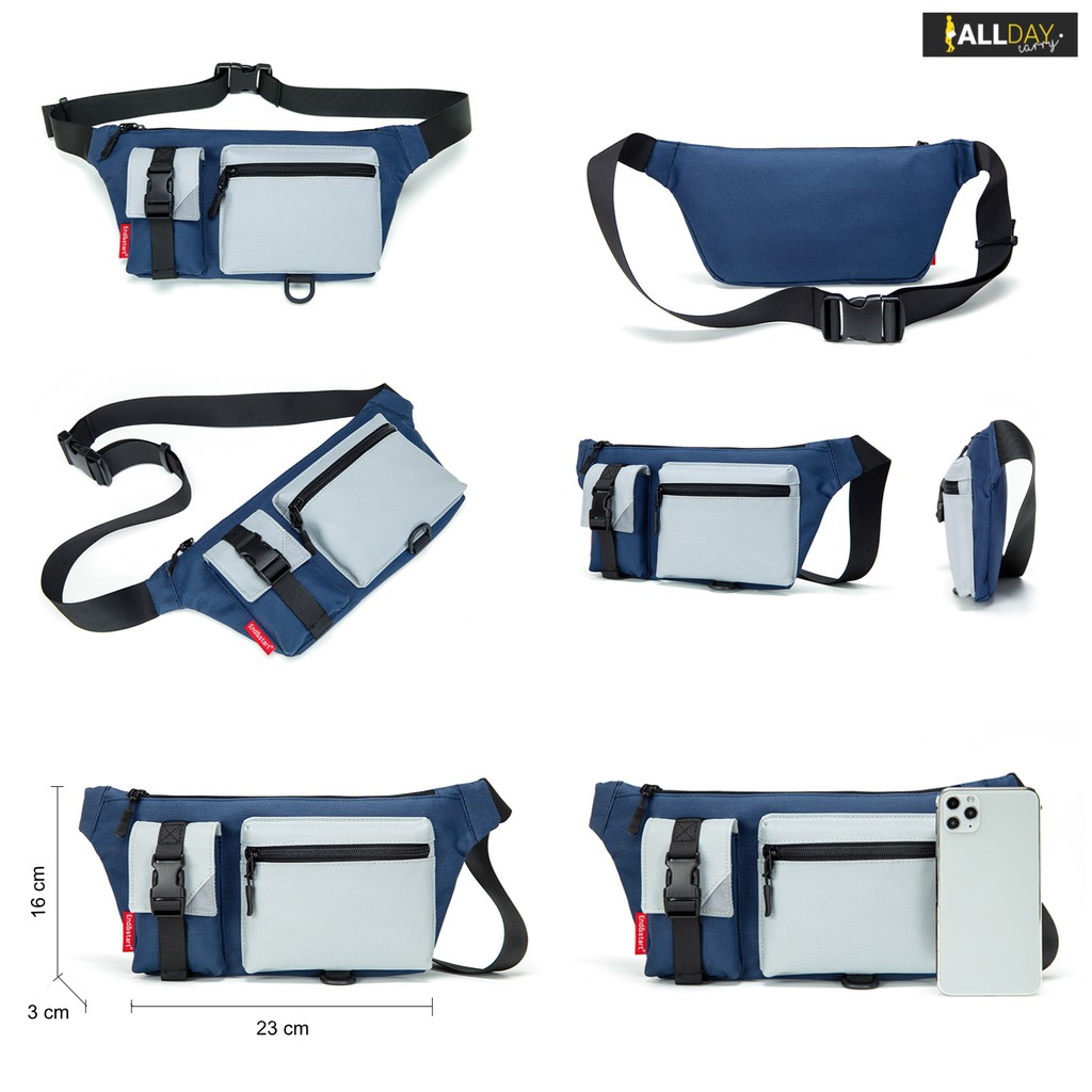 มาใหม่! NY26 กระเป๋าคาดอก กระเป๋าคาดเอว สีดำ น้ำเงิน กรมท่า สวยเท่ ผ้า Nylon กันน้ำ ผู้ชาย ผู้หญิง