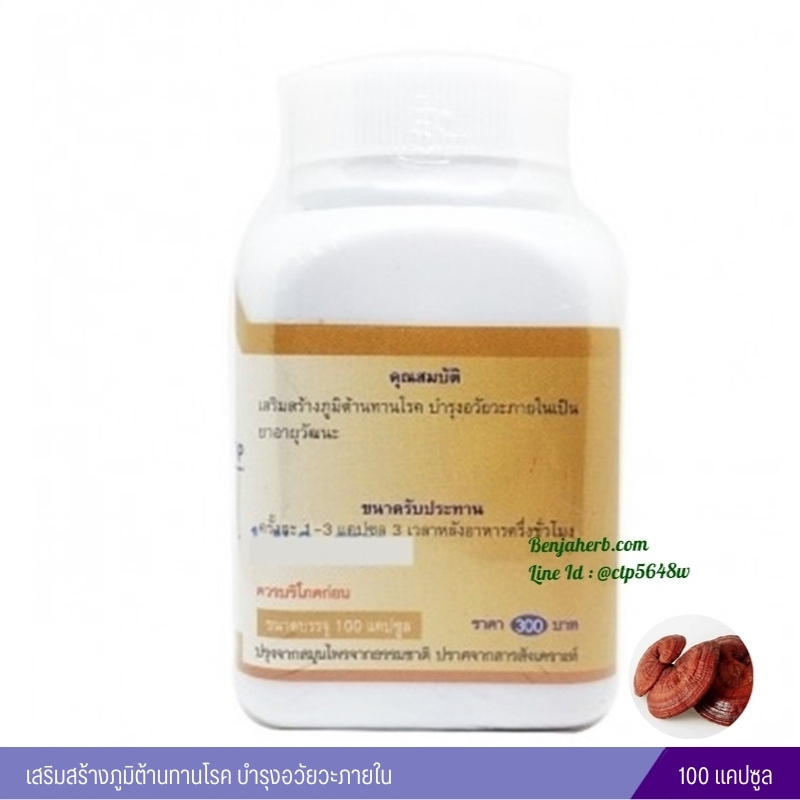 แคปซูลเห็ดหลินจือ สมุนไพรดวงพร (100 แคปซูล)