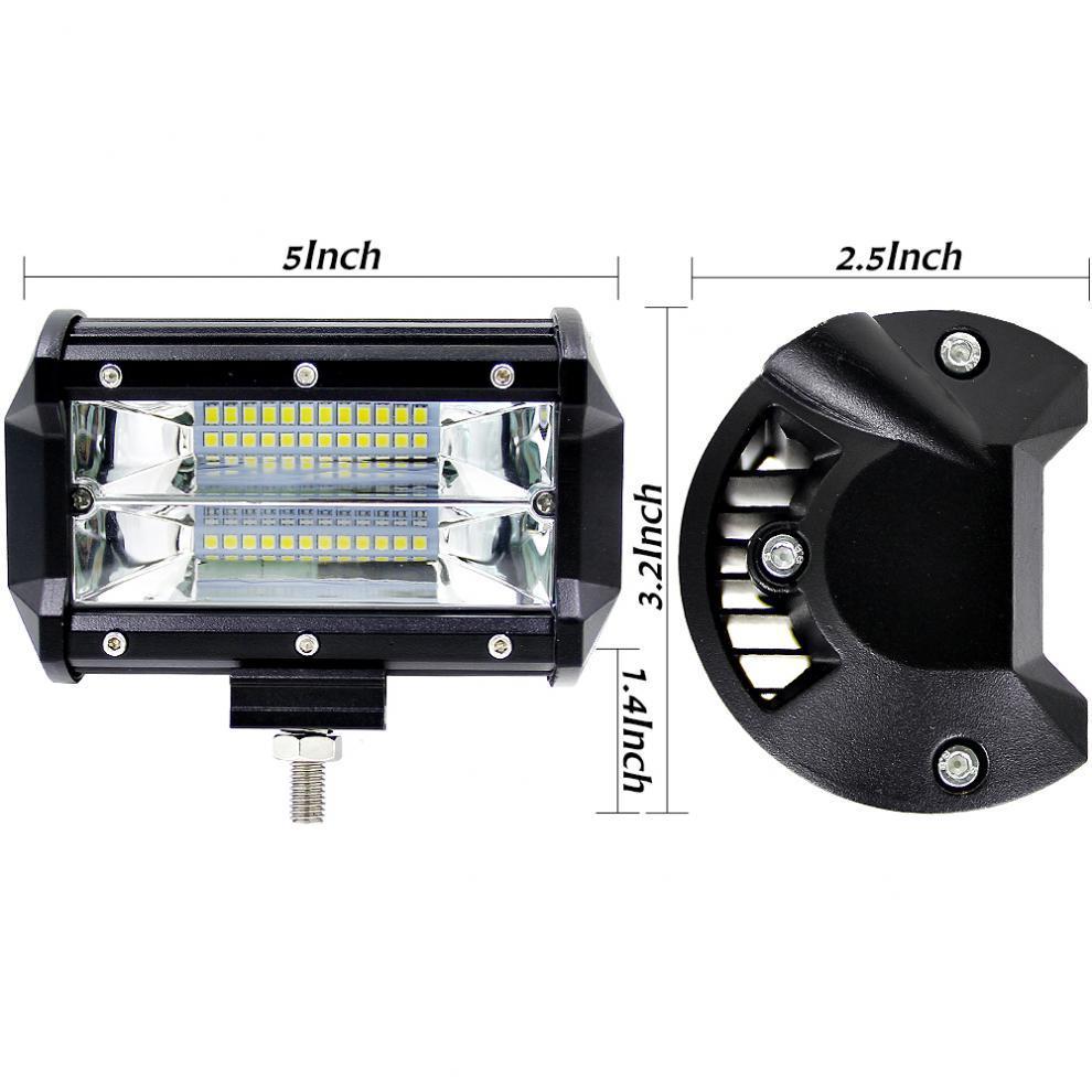X2 เเพ็คคู่ สุดคุ้ม !! LED LIGHT BAR ไฟสปอร์ตไลท์ ไฟหน้ารถ ไฟท้าย 72W 12V-24V รุ่น COMBO BEAM ทรงเหลี่ยม เเสงขาว งานพรีเมี่ยม จำนวน 2 ชิ้น
