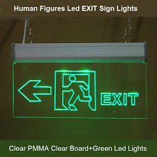 ป้ายทางหนีไฟfire exit ไฟฉุกเฉิน พื้นใส ออกทางซ้าย