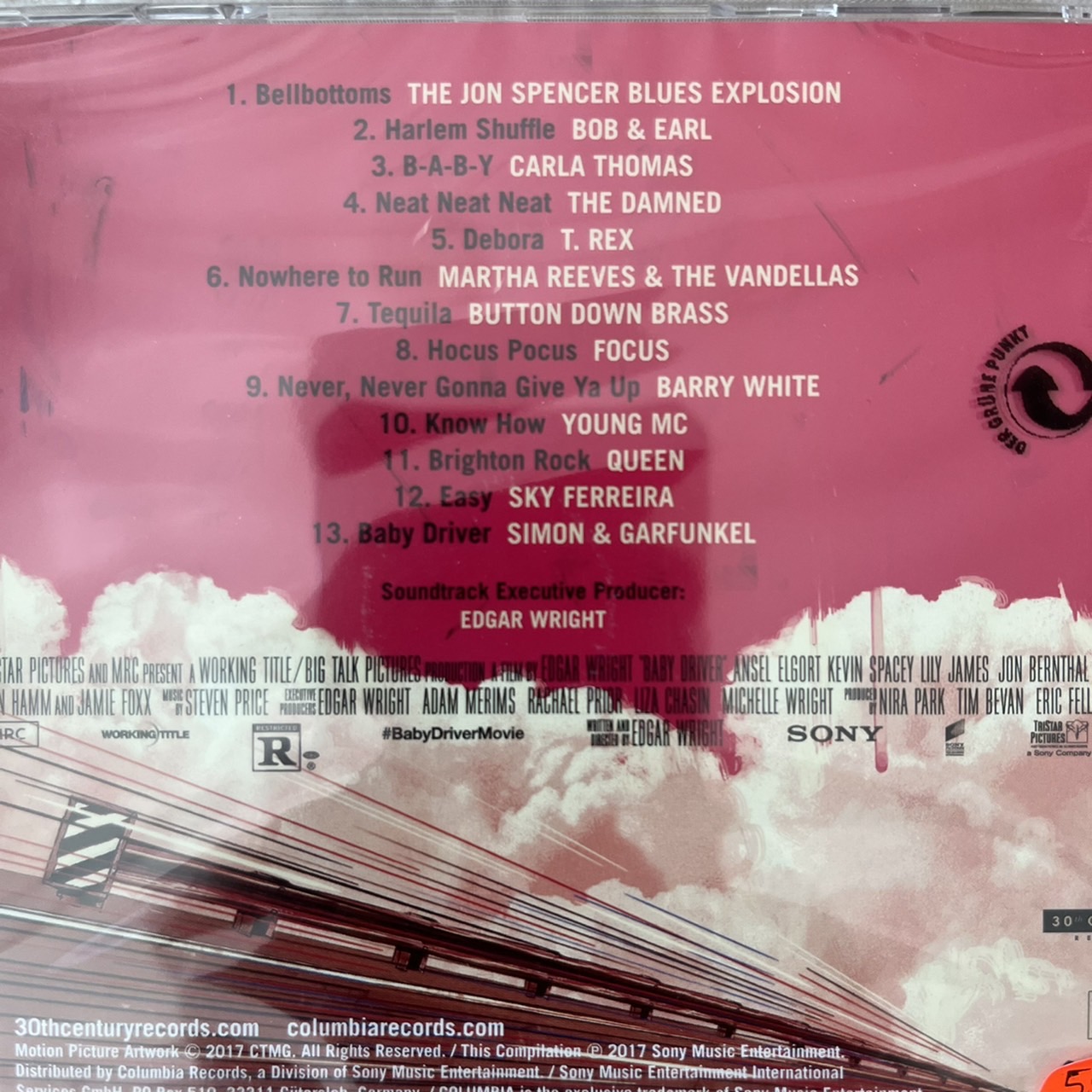 CD ซีดีเพลง Various – Baby Driver (Killer Tracks From The Motion Picture) (แผ่นแท้,ใหม่,มือหนึ่ง)