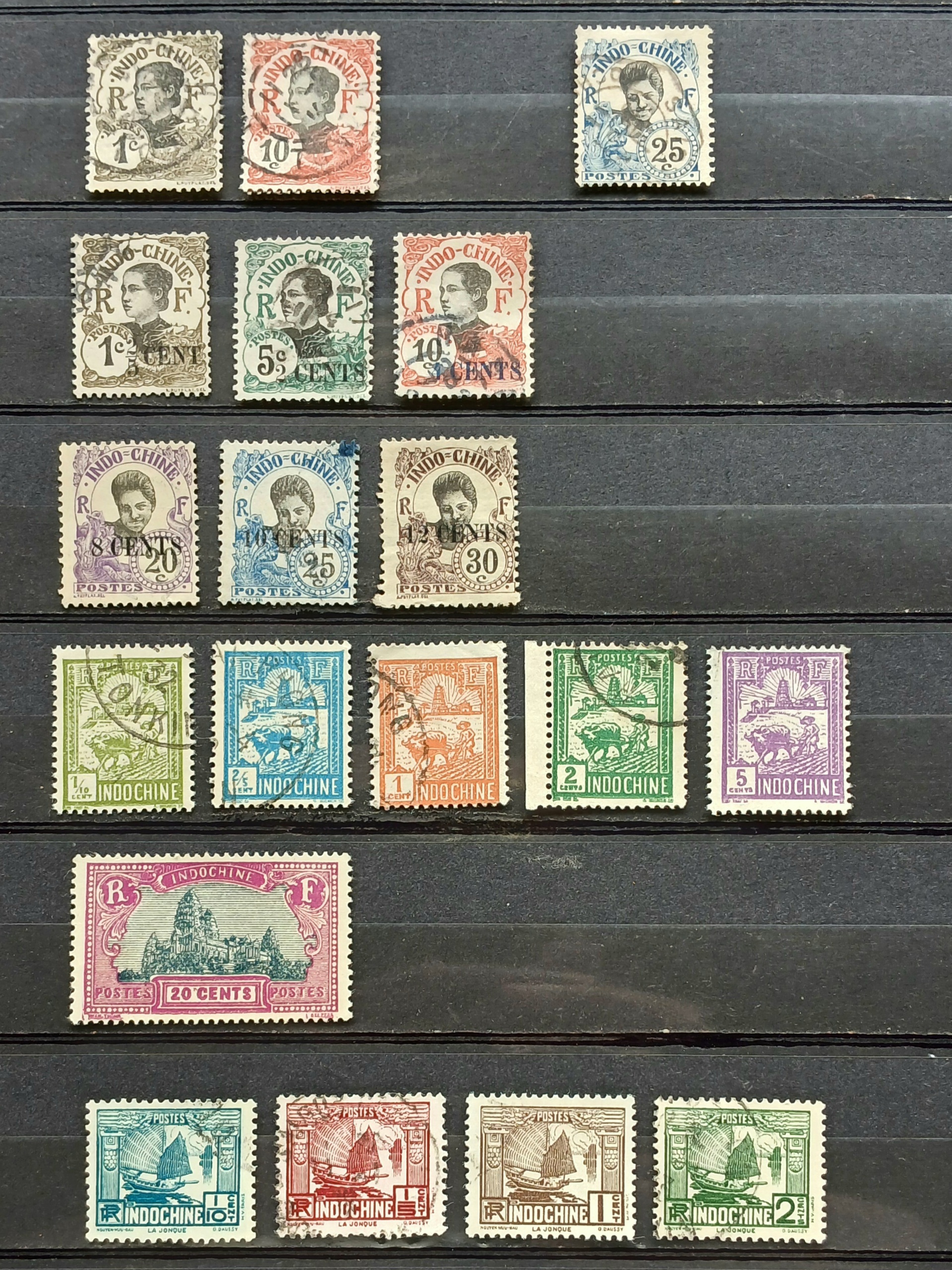 France INDO-CHINE 1907-1944 แสตมป์ฝรั่งเศส อินโดจีน ช่วงปี 2450-2487 คละแบบ ไม่ครบชุด ใช้แล้ว