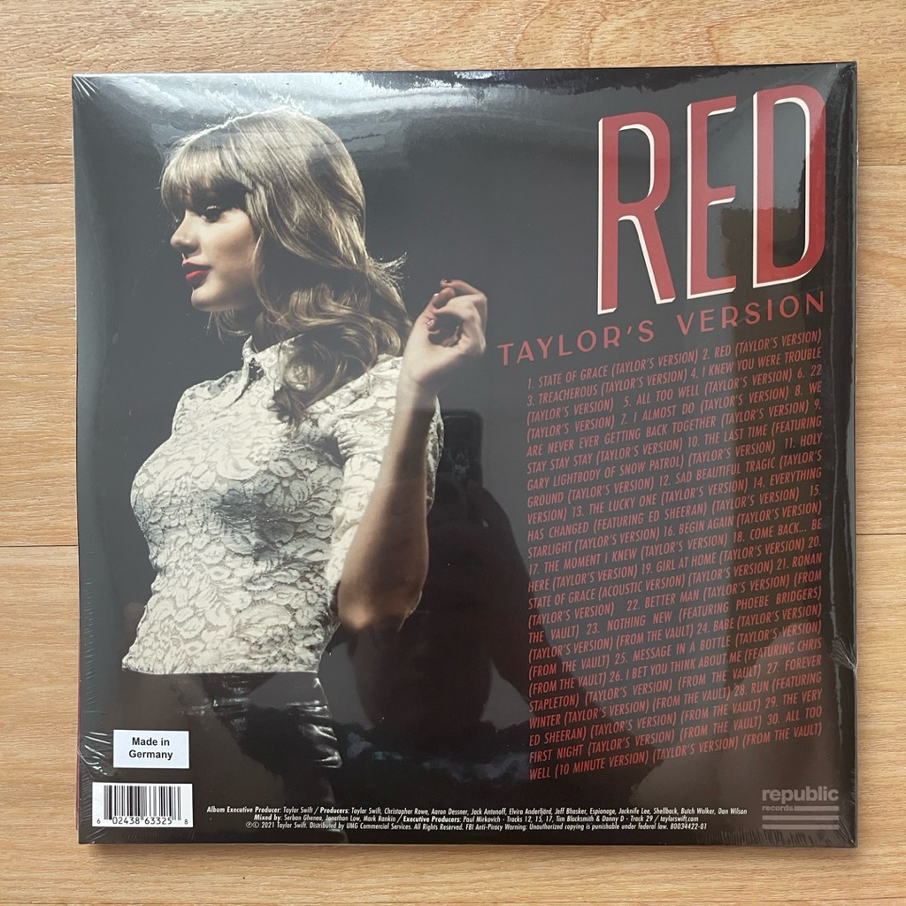 แผ่นเสียง Taylor Swift – Red (Taylor's Version )4 x Vinyl, LP, 45 RPM, Album ,EU มือหนึ่ง ซีล
