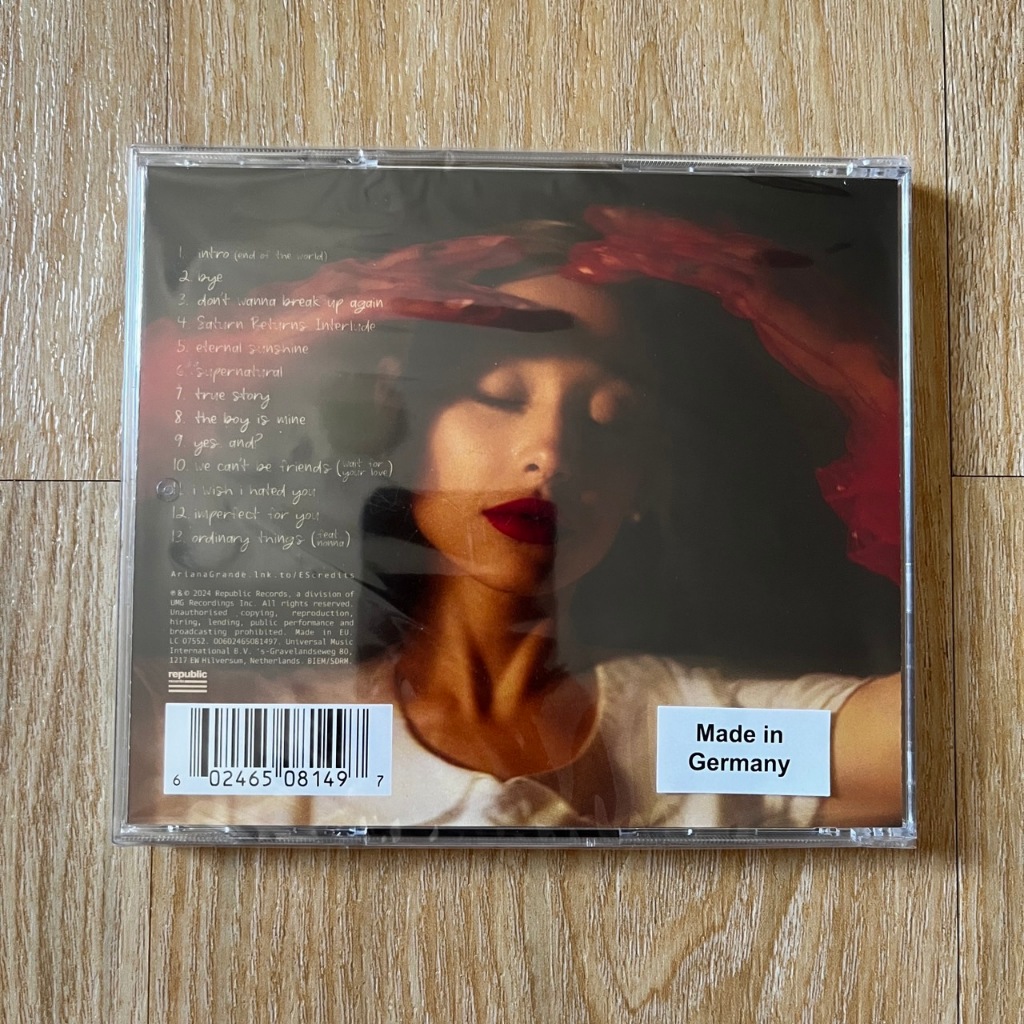 CD ซีดีเพลง Ariana Grande – Eternal Sunshine (แผ่นแท้,มือหนึ่ง,ซีล)