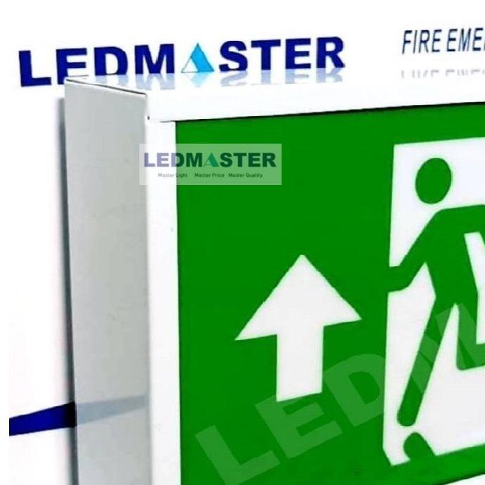 กล่องป้ายทางออกฉุกเฉิน Emergency Exit Sign ป้ายสัญลักษณ์ทางออก ทางหนีไฟ (Fire Exit) ไฟฉุกเฉิน เมื่อเหตุการณ์ฉุกเฉิน ไฟดับ ไฟตก สามารถสำรองไฟได้ ชนิด 1 หน้า รุ่น ข้อความ FIRE EXIT ทางหนีไฟ ลูกศรชี้ขึ้นบอกทางประตูหนีไฟ ประตูทางออก LMT04