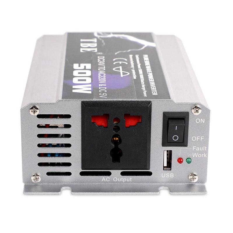 ราคาโรงงาน TBE inverter pure sine wave power inverter 500W DC 24V เครื่องแปลงไฟรถยนต์ 24V เป้นไฟบ้าน 220V อินเวอร์เตอร์ชนิดคลื่นไฟนิ่ง