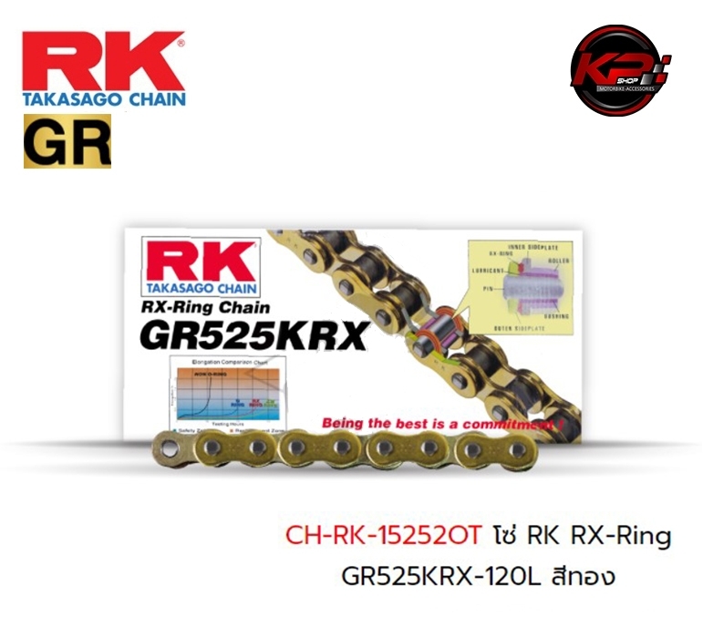 โซ่ RK RX-Ring GR525KRX-120L สีทอง เบอร์ 525