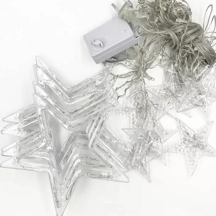 ไฟประดับตกเเต่งปีใหม่ ไฟม่าน led รูปดาว [กดเลือกเเสง] เเสงขาว white / warmwhite / rgb ปรับได้ 8 โหมด เลือกไฟนิ่งหรือไฟกระพริบได้ ใช้สำหรับเป็นไฟเเฟนซีประดับอาคาร สถานที่ ตกเเต่งสวน งานปีใหม่ งานลอยกระทง ไฟประดับห้อง ไฟตกเเต่ง led ไฟเส้น ไฟปีใหม่ ไฟคริสมาส