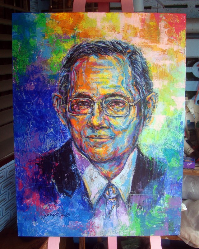 ในหลวง รัชกาลที่ 9 ภาพวาดสีอะคริลิค บนเฟรมผ้าใบ ขนาด 60 x 80 cm. [เฟรมแบบขอบหนา 4.5 cm.] งานเพ้นท์ไม่ใช่งานพิมพ์หรือโปสเตอร์