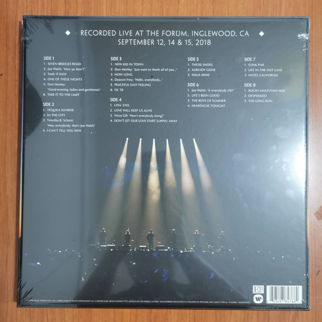 แผ่นเสียง box set EAGLES Live From the forum mmxviii **4 LP 180 grams vinyl 26 classic tracks มือหนึ่ง ซีล
