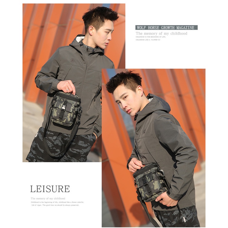 มาใหม่! NY33 กระเป๋าสะพายข้าง ลายทหาร สวยเท่ ผ้า Nylon กันน้ำ ผู้ชาย ผู้หญิง