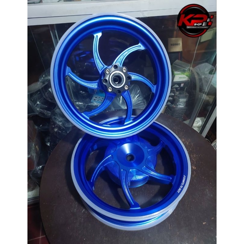 ล้อแต่ง CNC HONDA LEAD 125 สีน้ำเงิน